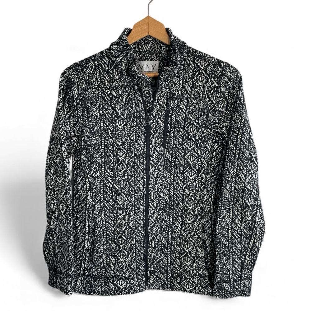 H7- Medium Zip Up Sweater Jacket Patterned Jacket